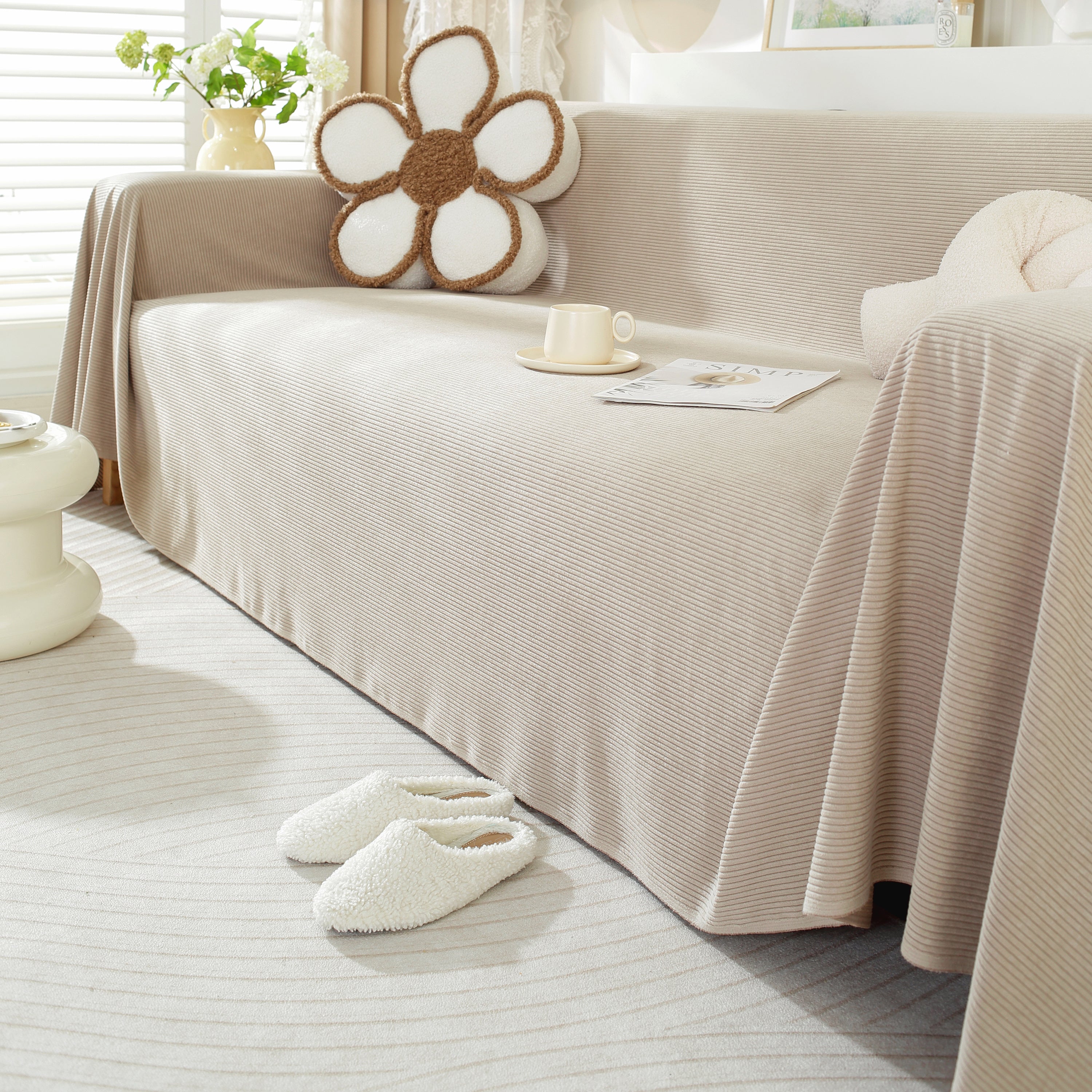 Soft Plush Warm Couch Cover Blanket For Sofa, Waterproof And Machine Washable Couch Throw Cover