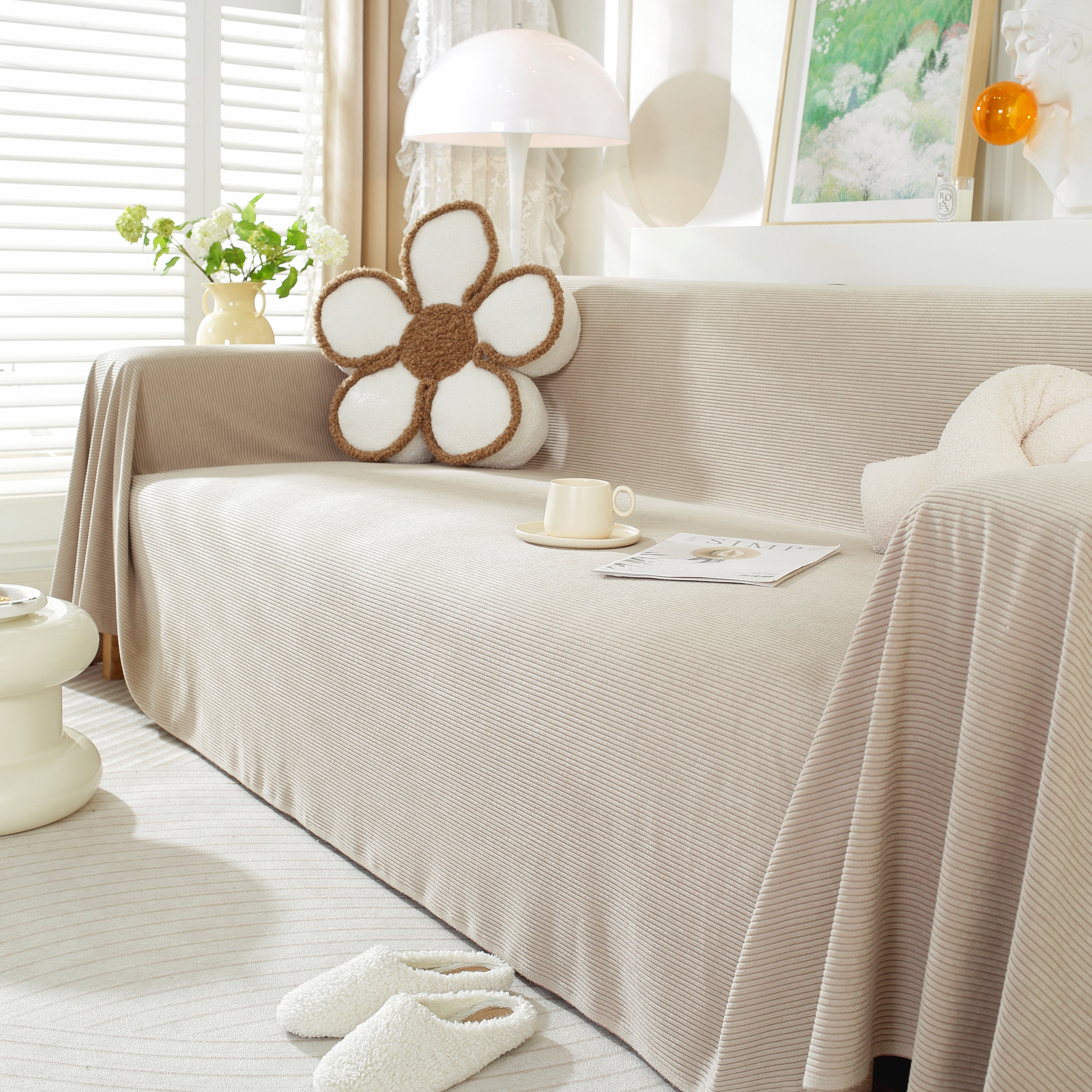 Soft Plush Warm Couch Cover Blanket For Sofa, Waterproof And Machine Washable Couch Throw Cover