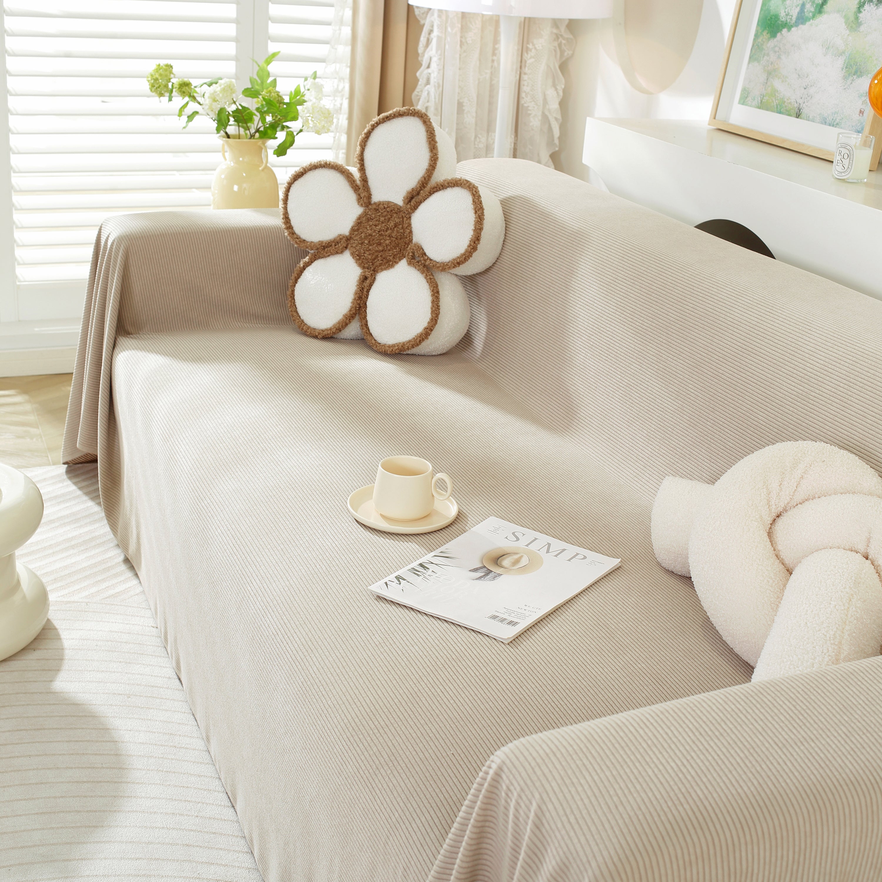 Soft Plush Warm Couch Cover Blanket For Sofa, Waterproof And Machine Washable Couch Throw Cover