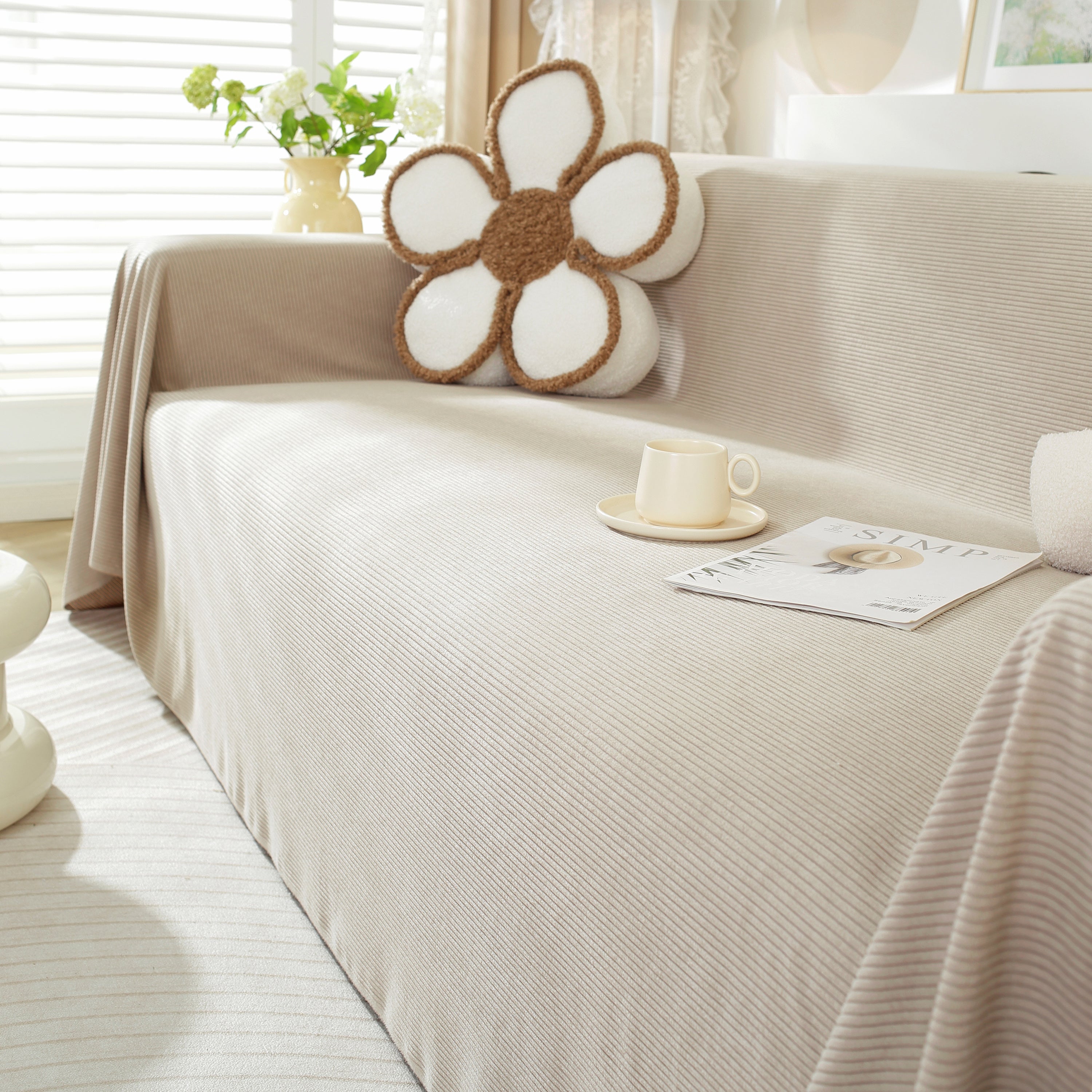 Soft Plush Warm Couch Cover Blanket For Sofa, Waterproof And Machine Washable Couch Throw Cover