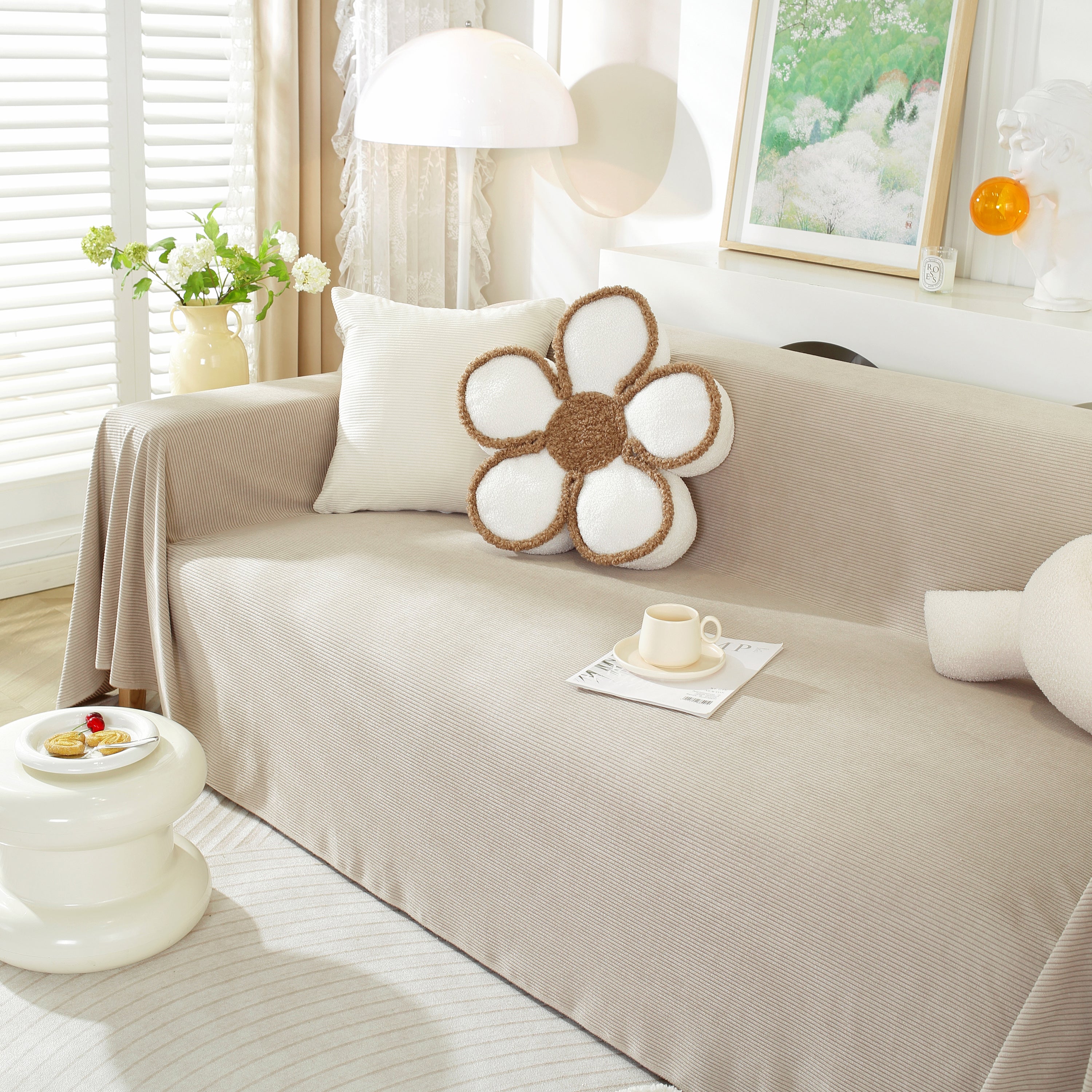 Soft Plush Warm Couch Cover Blanket For Sofa, Waterproof And Machine Washable Couch Throw Cover
