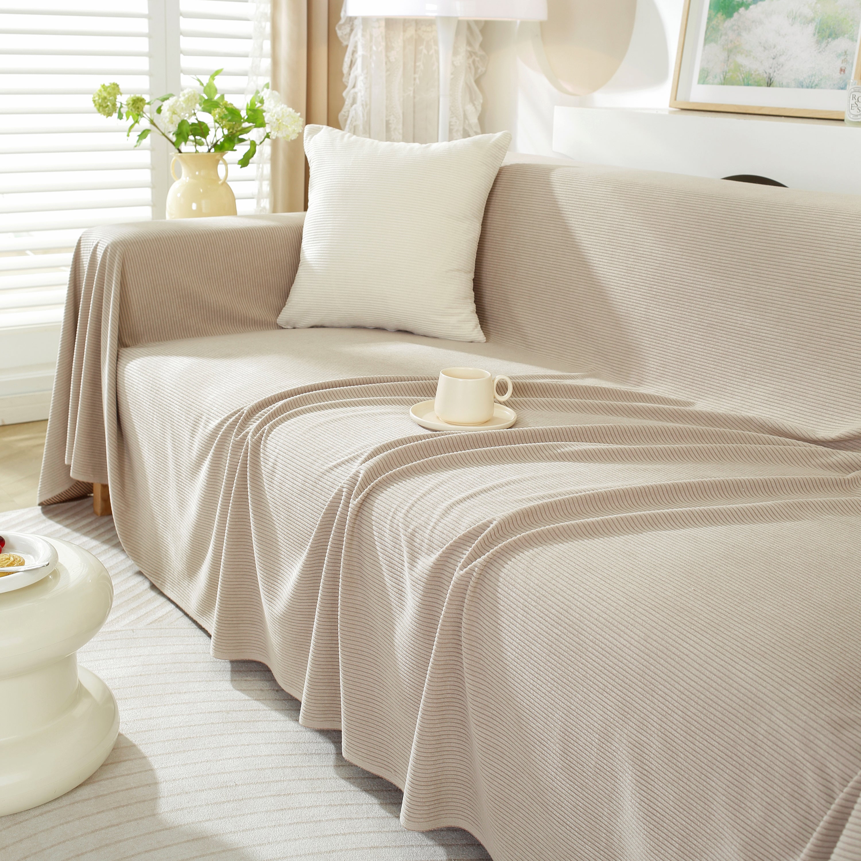 Soft Plush Warm Couch Cover Blanket For Sofa, Waterproof And Machine Washable Couch Throw Cover