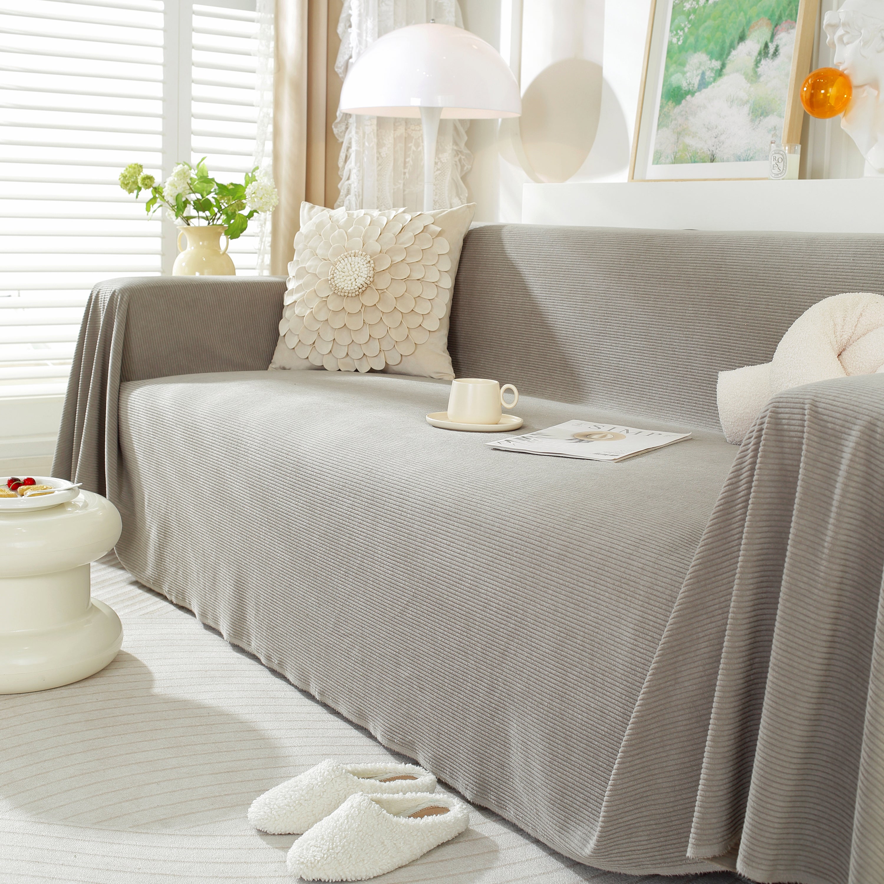 Soft Plush Warm Couch Cover Blanket For Sofa, Waterproof And Machine Washable Couch Throw Cover