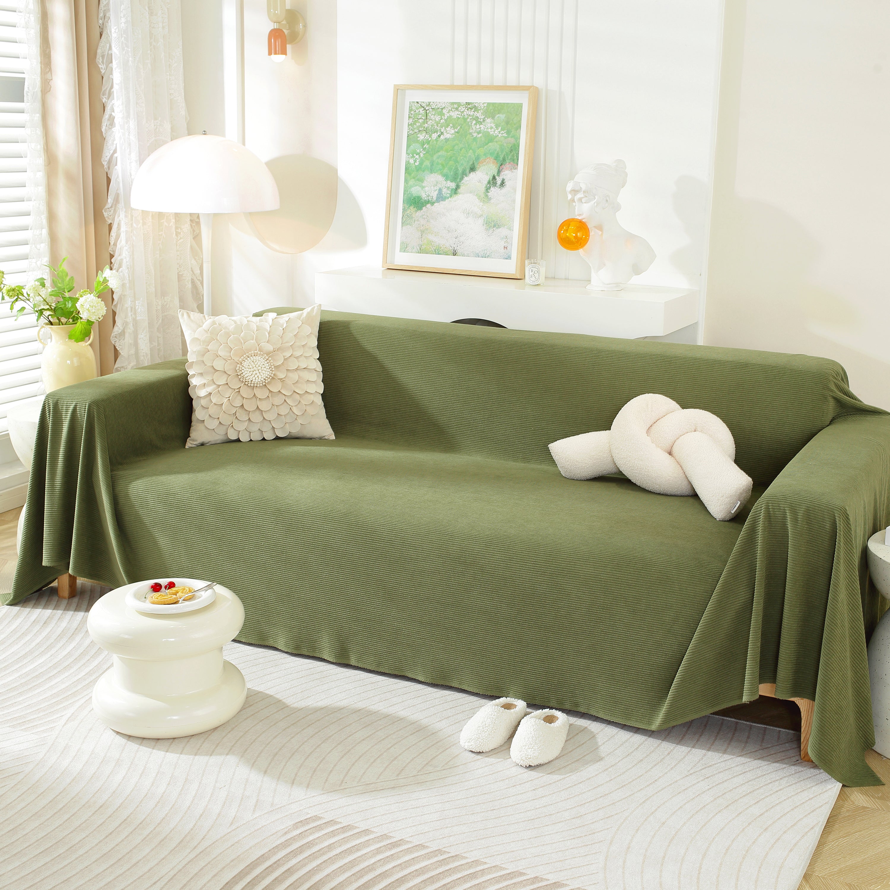 Soft Plush Warm Couch Cover Blanket For Sofa, Waterproof And Machine Washable Couch Throw Cover