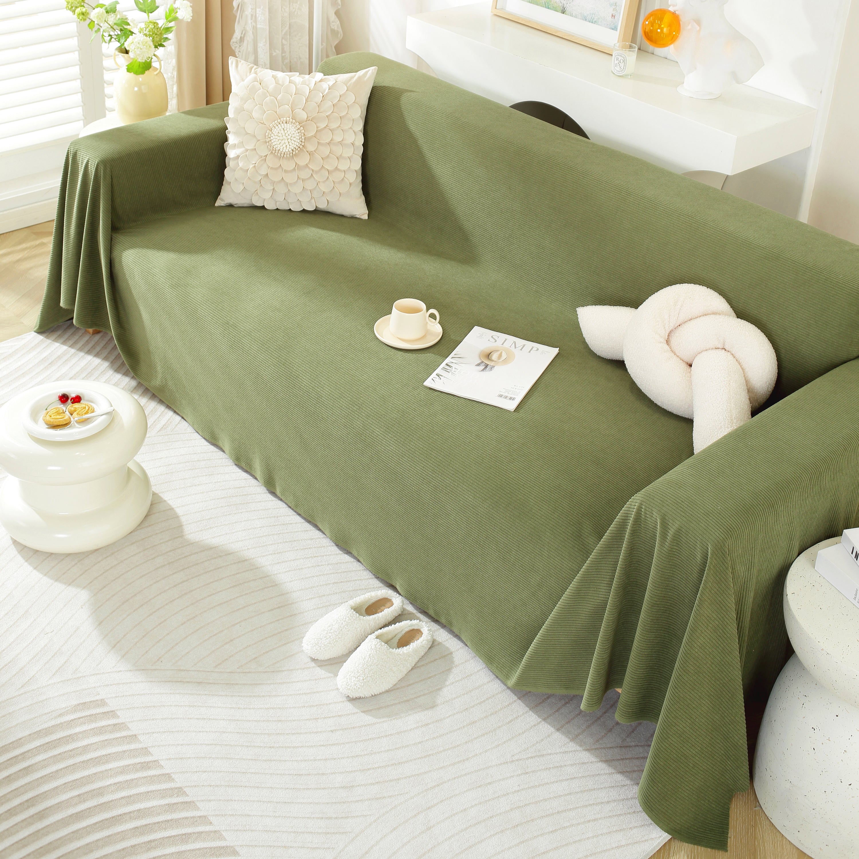 Soft Plush Warm Couch Cover Blanket For Sofa, Waterproof And Machine Washable Couch Throw Cover