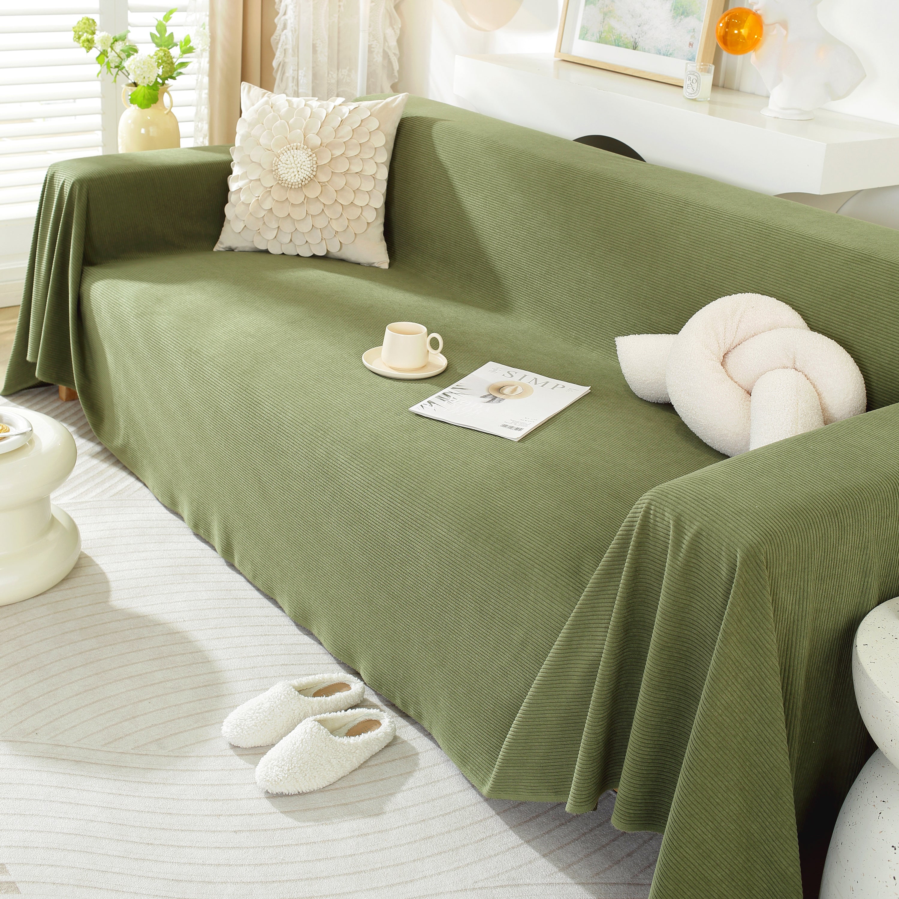 Soft Plush Warm Couch Cover Blanket For Sofa, Waterproof And Machine Washable Couch Throw Cover
