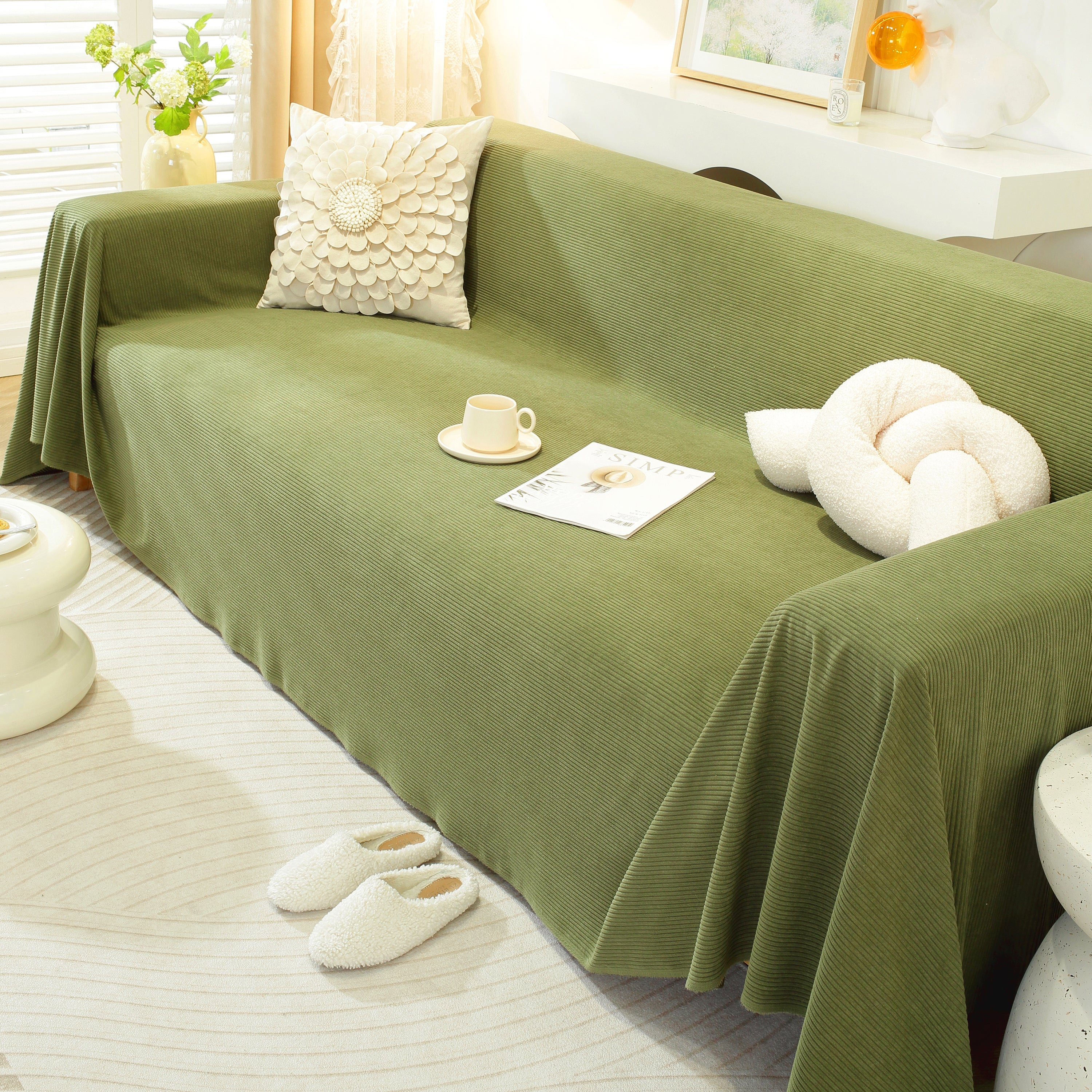 Soft Plush Warm Couch Cover Blanket For Sofa, Waterproof And Machine Washable Couch Throw Cover