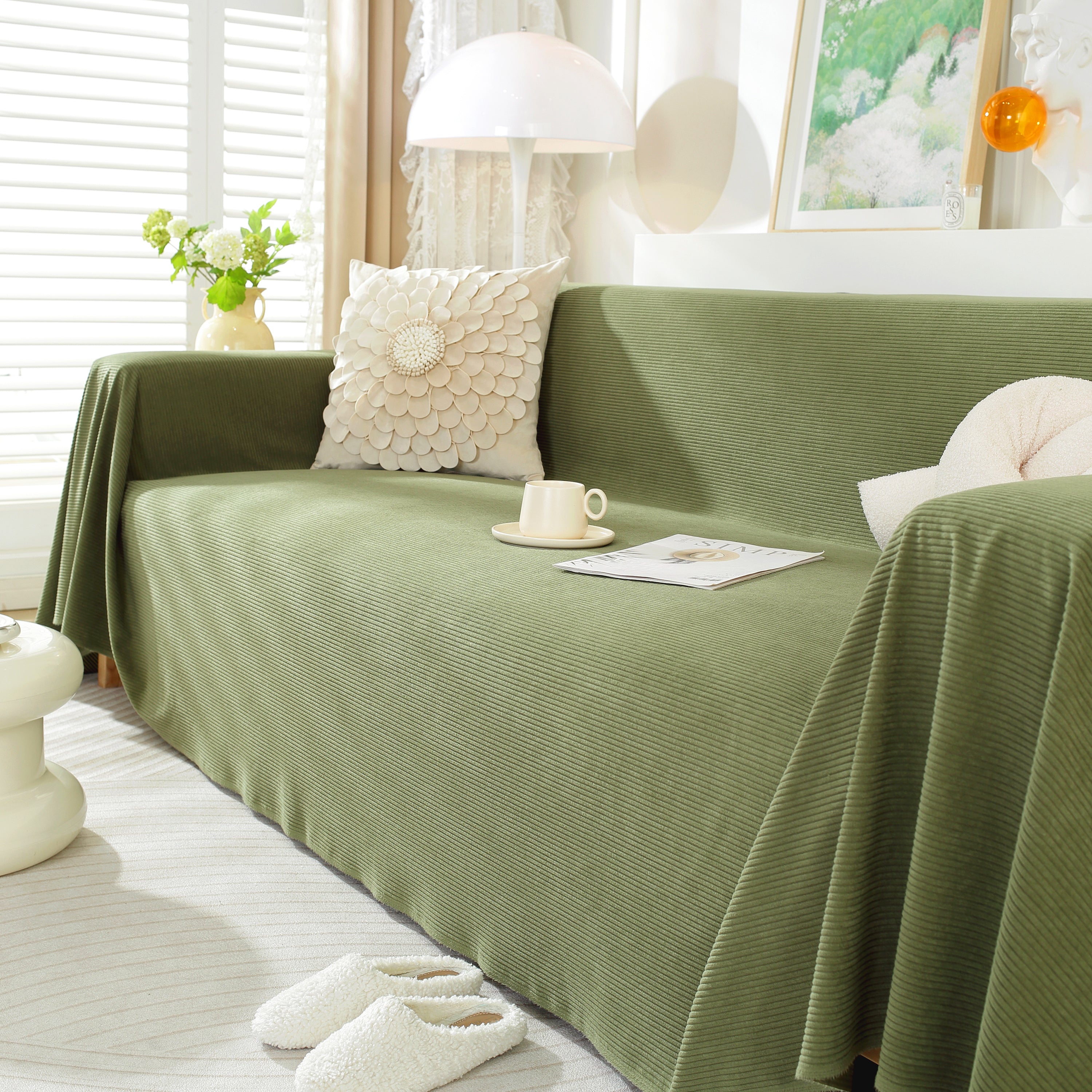 Soft Plush Warm Couch Cover Blanket For Sofa, Waterproof And Machine Washable Couch Throw Cover