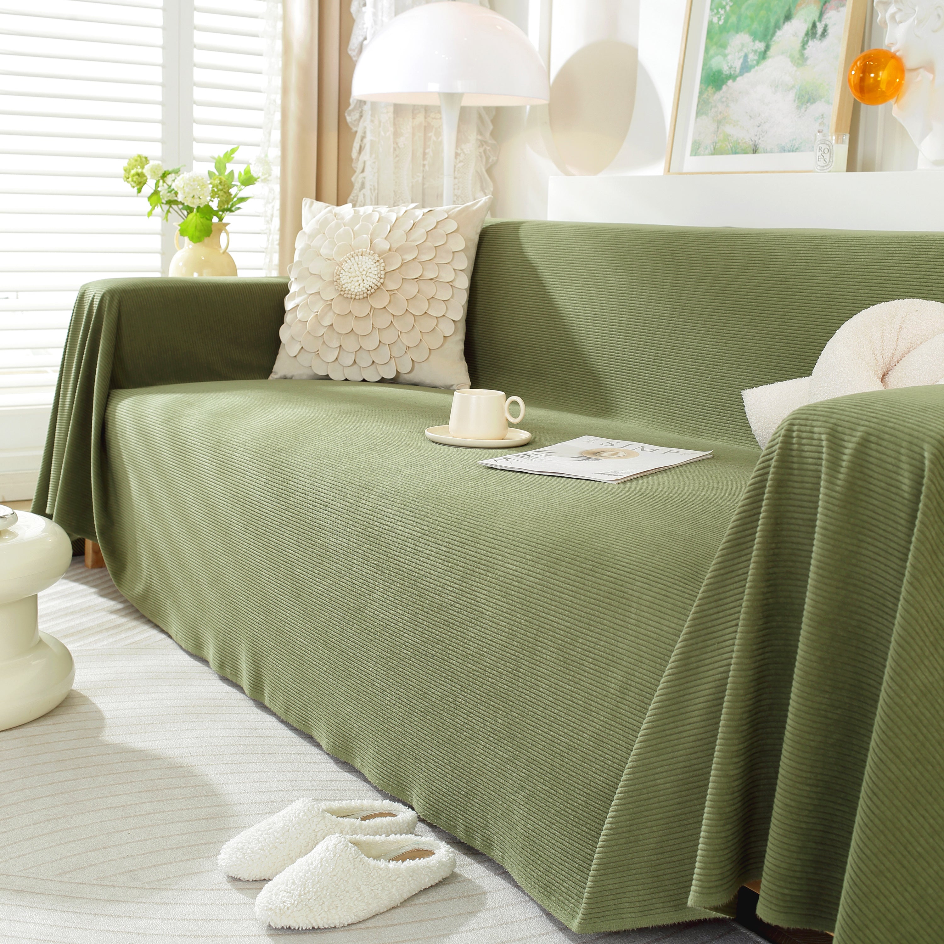Soft Plush Warm Couch Cover Blanket For Sofa, Waterproof And Machine Washable Couch Throw Cover