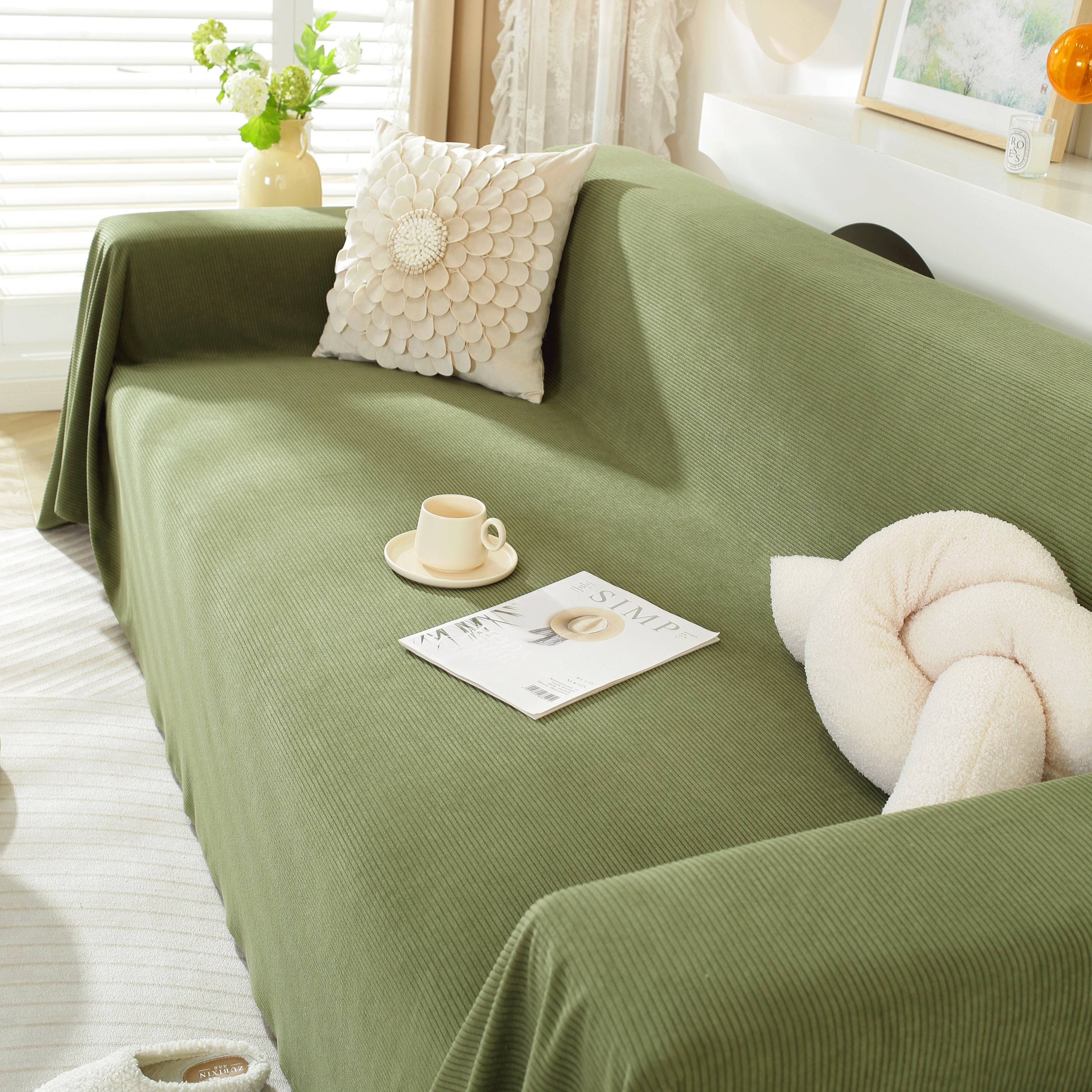 Soft Plush Warm Couch Cover Blanket For Sofa, Waterproof And Machine Washable Couch Throw Cover
