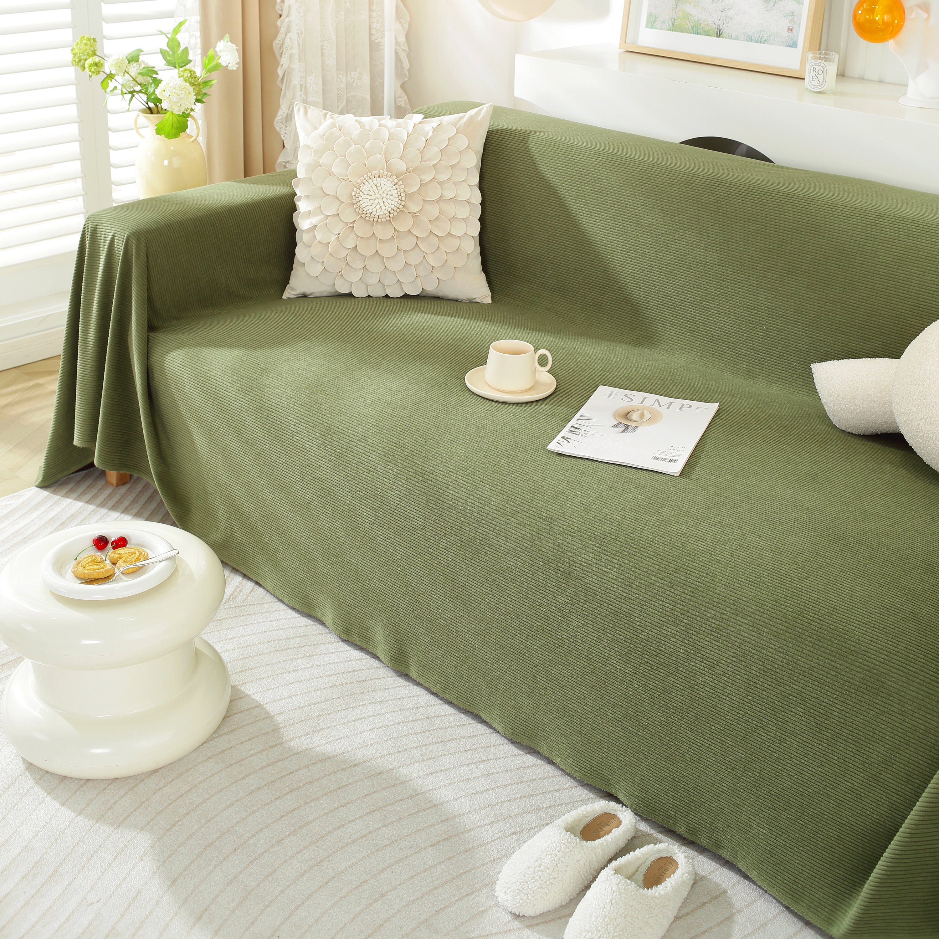Soft Plush Warm Couch Cover Blanket For Sofa, Waterproof And Machine Washable Couch Throw Cover