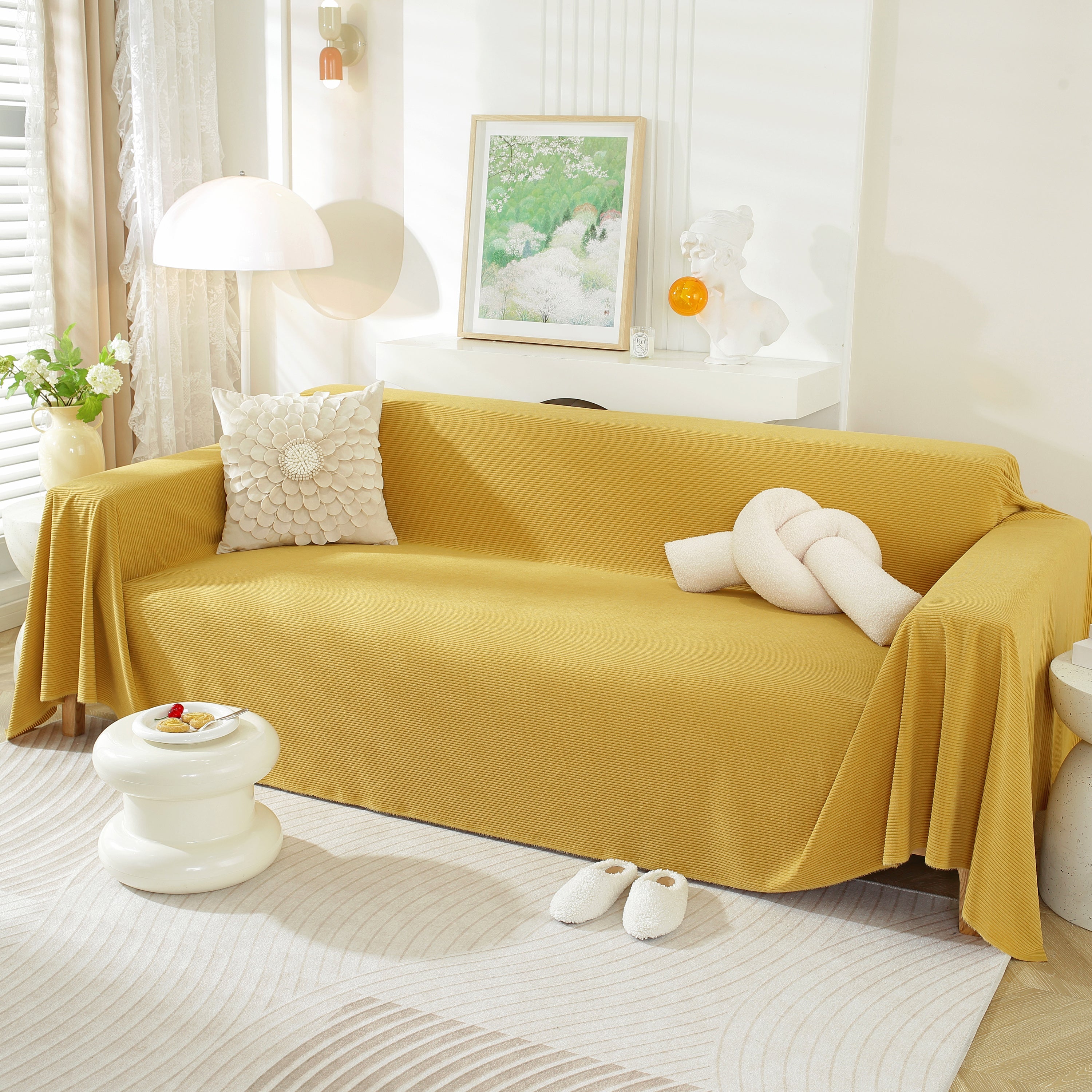 Soft Plush Warm Couch Cover Blanket For Sofa, Waterproof And Machine Washable Couch Throw Cover