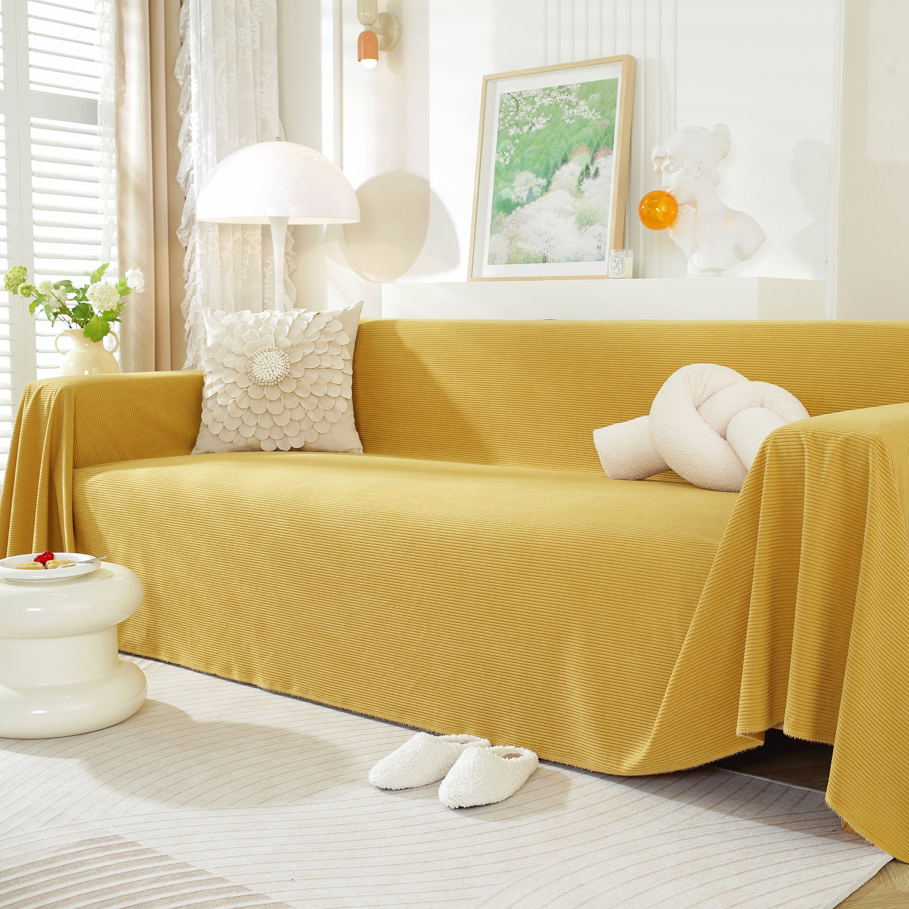 Soft Plush Warm Couch Cover Blanket For Sofa, Waterproof And Machine Washable Couch Throw Cover