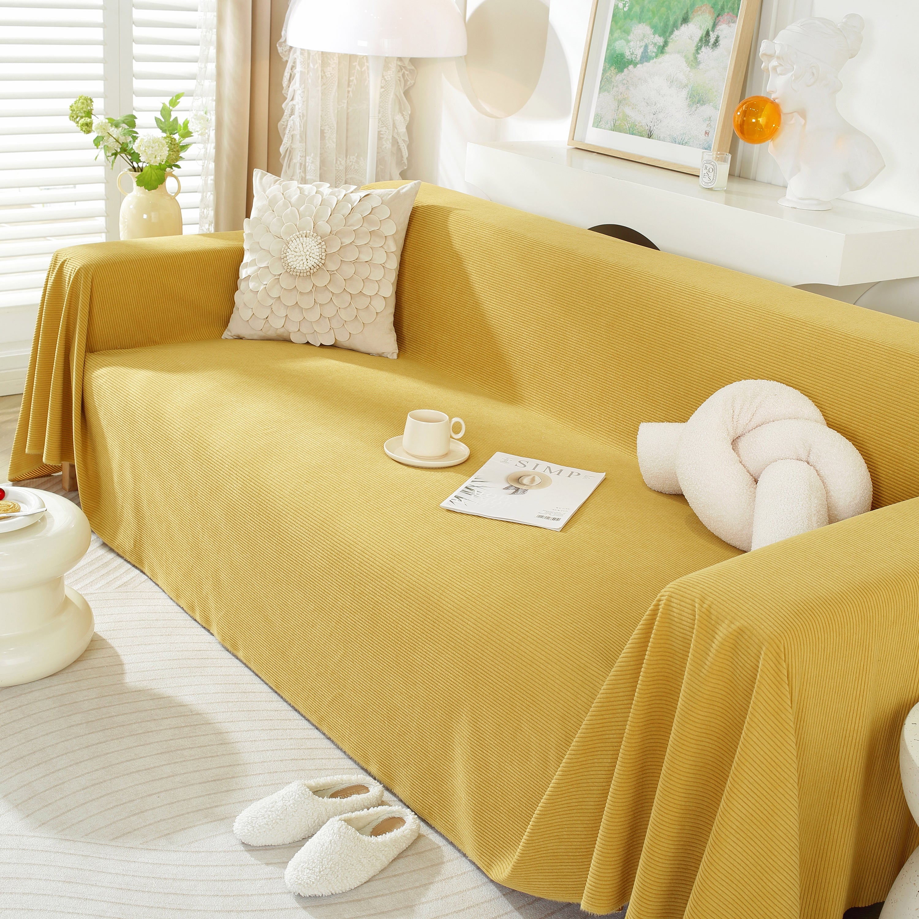 Soft Plush Warm Couch Cover Blanket For Sofa, Waterproof And Machine Washable Couch Throw Cover