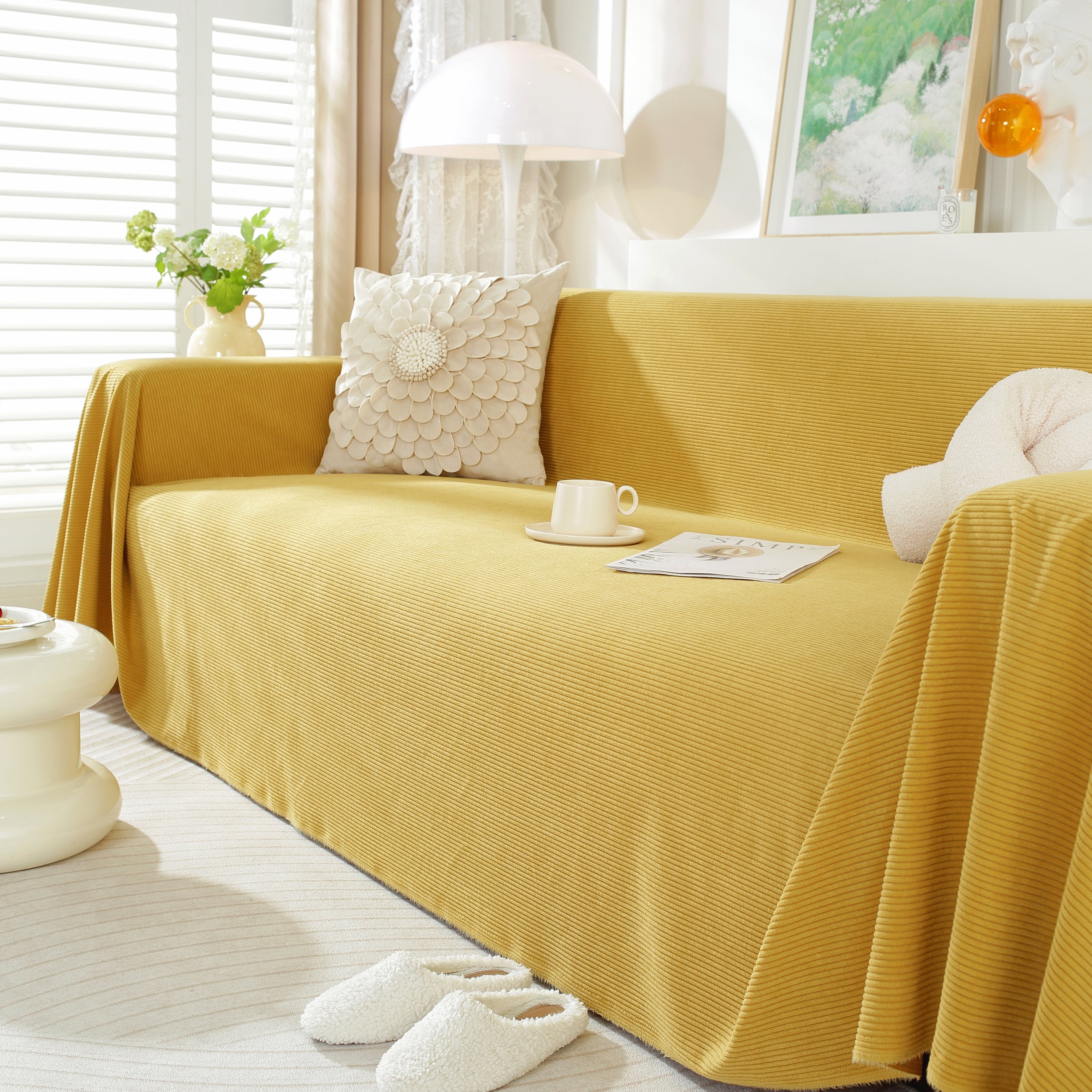 Soft Plush Warm Couch Cover Blanket For Sofa, Waterproof And Machine Washable Couch Throw Cover