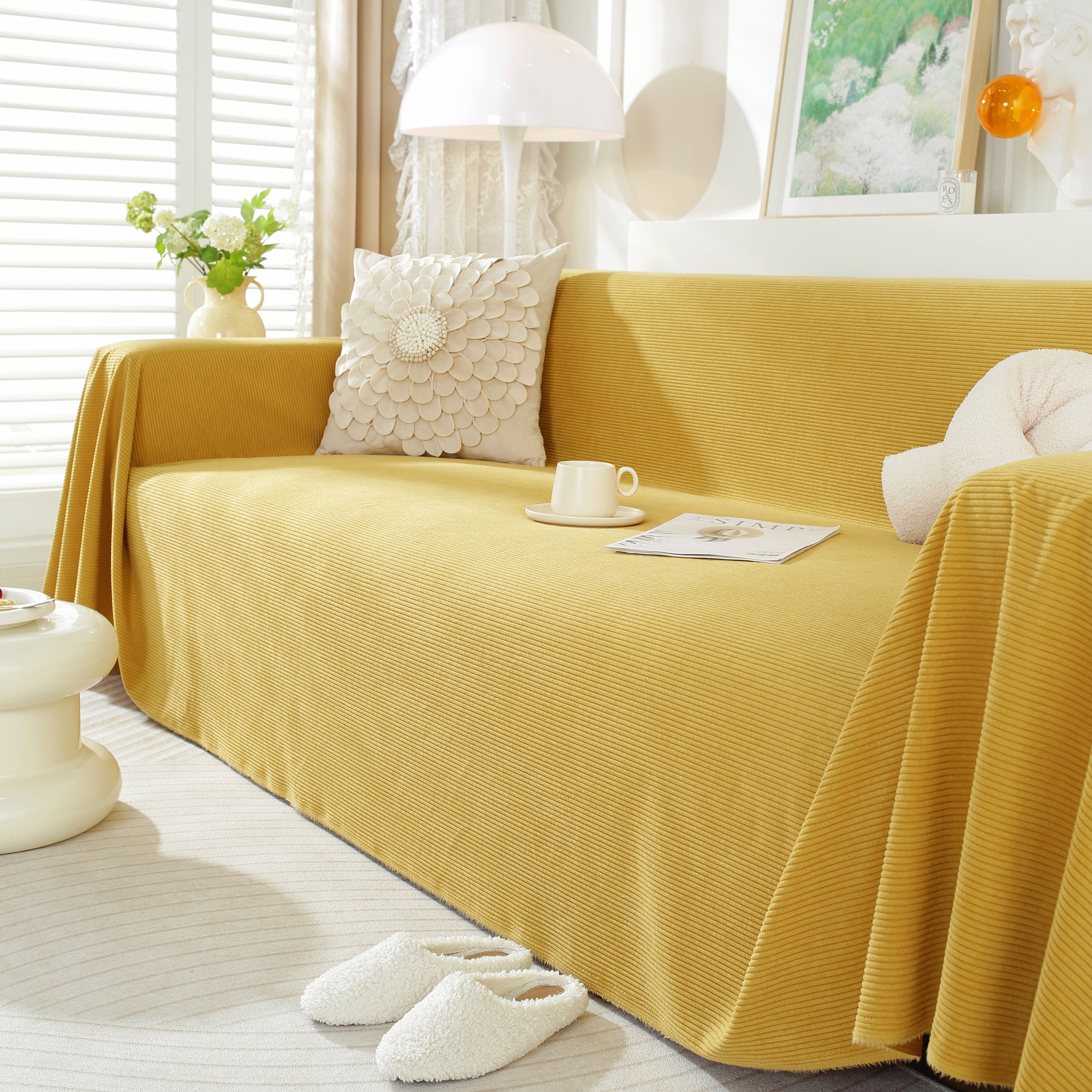 Soft Plush Warm Couch Cover Blanket For Sofa, Waterproof And Machine Washable Couch Throw Cover