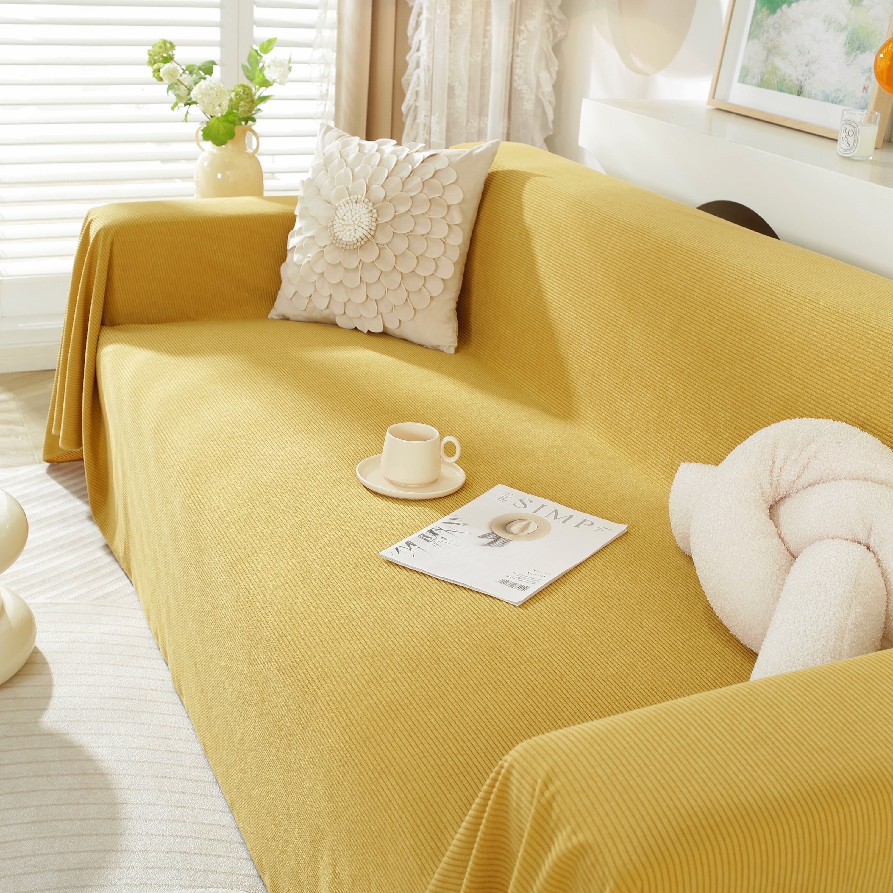 Soft Plush Warm Couch Cover Blanket For Sofa, Waterproof And Machine Washable Couch Throw Cover