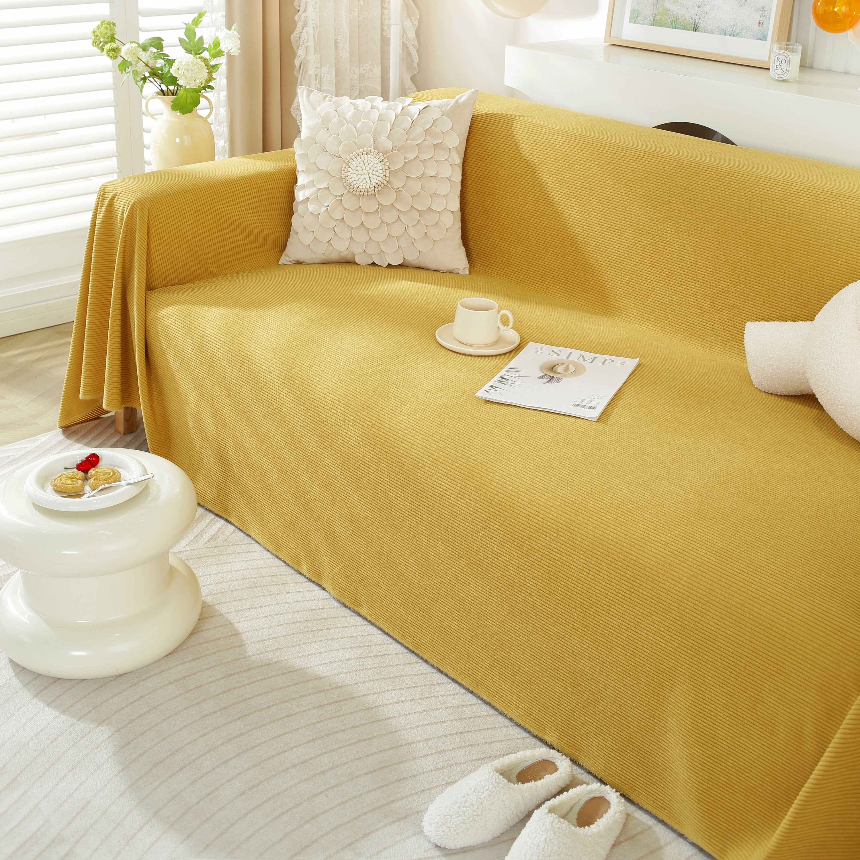 Soft Plush Warm Couch Cover Blanket For Sofa, Waterproof And Machine Washable Couch Throw Cover