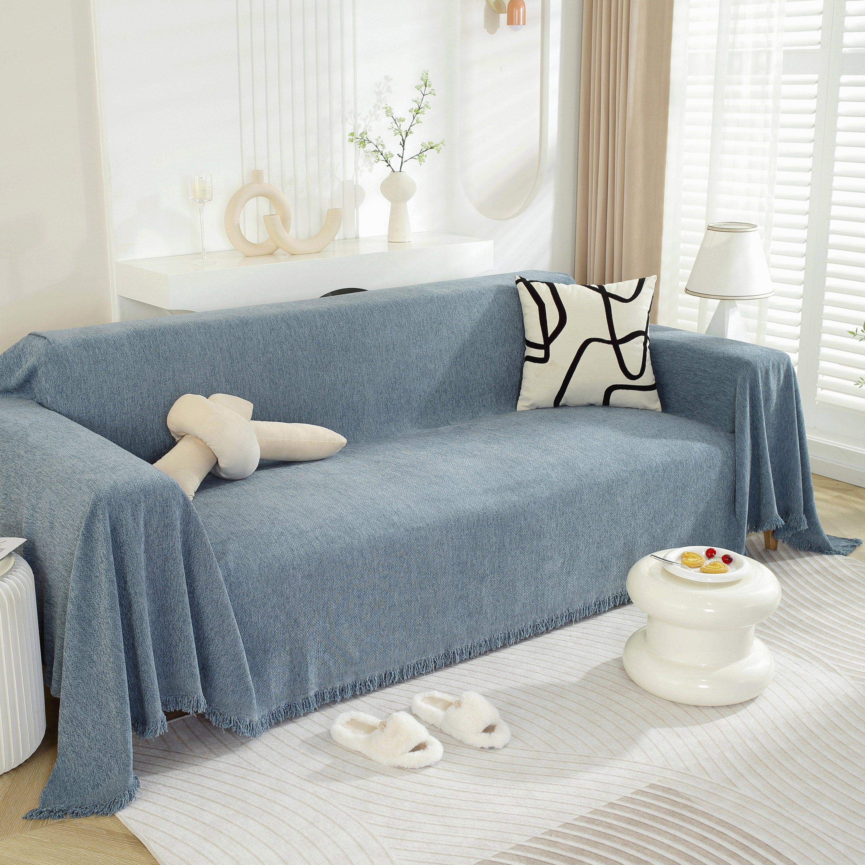 Chenille Herringbone Couch Protector Blanket, Stylish Throw Blankets For Couch And Couch Throw Cover