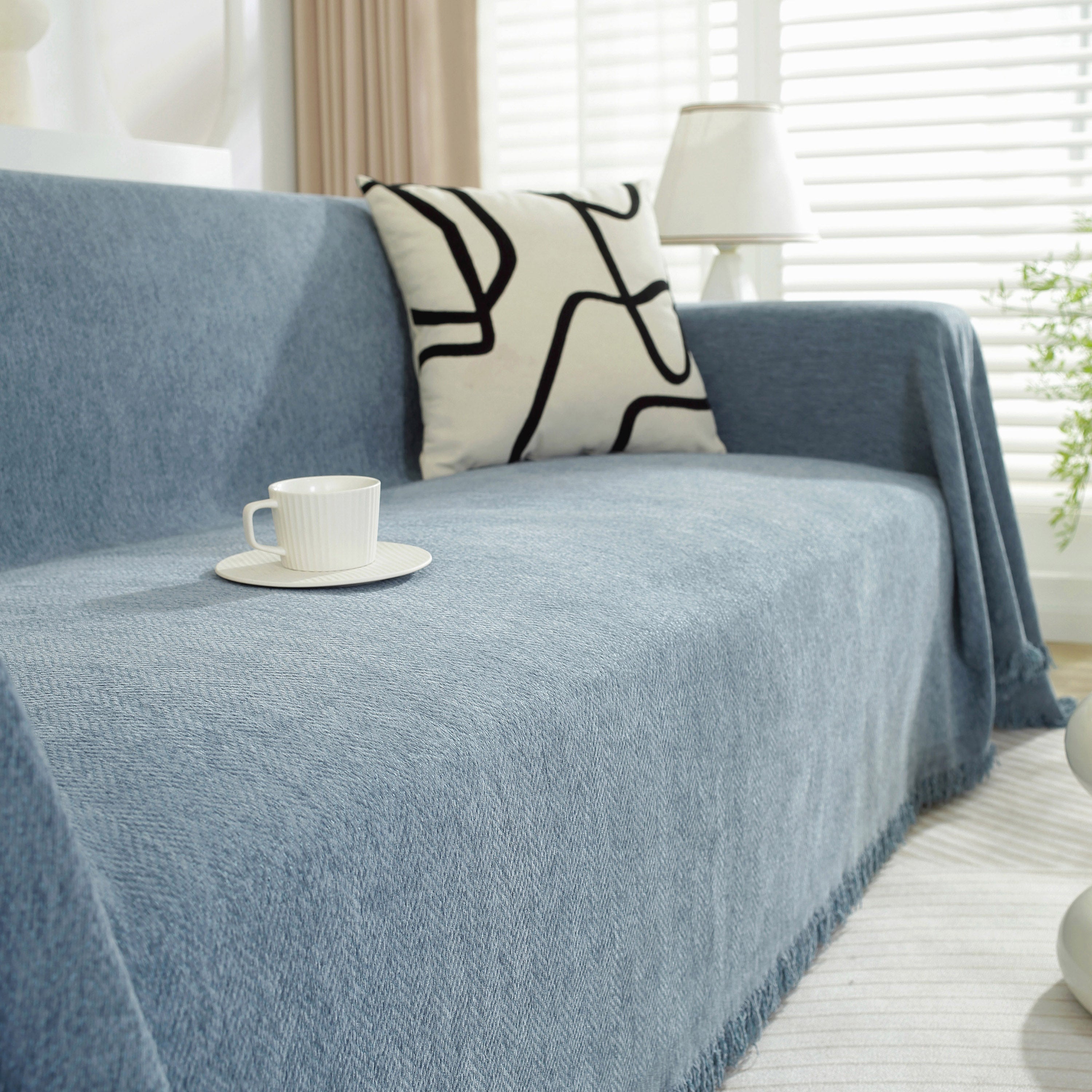 Chenille Herringbone Couch Protector Blanket, Stylish Throw Blankets For Couch And Couch Throw Cover