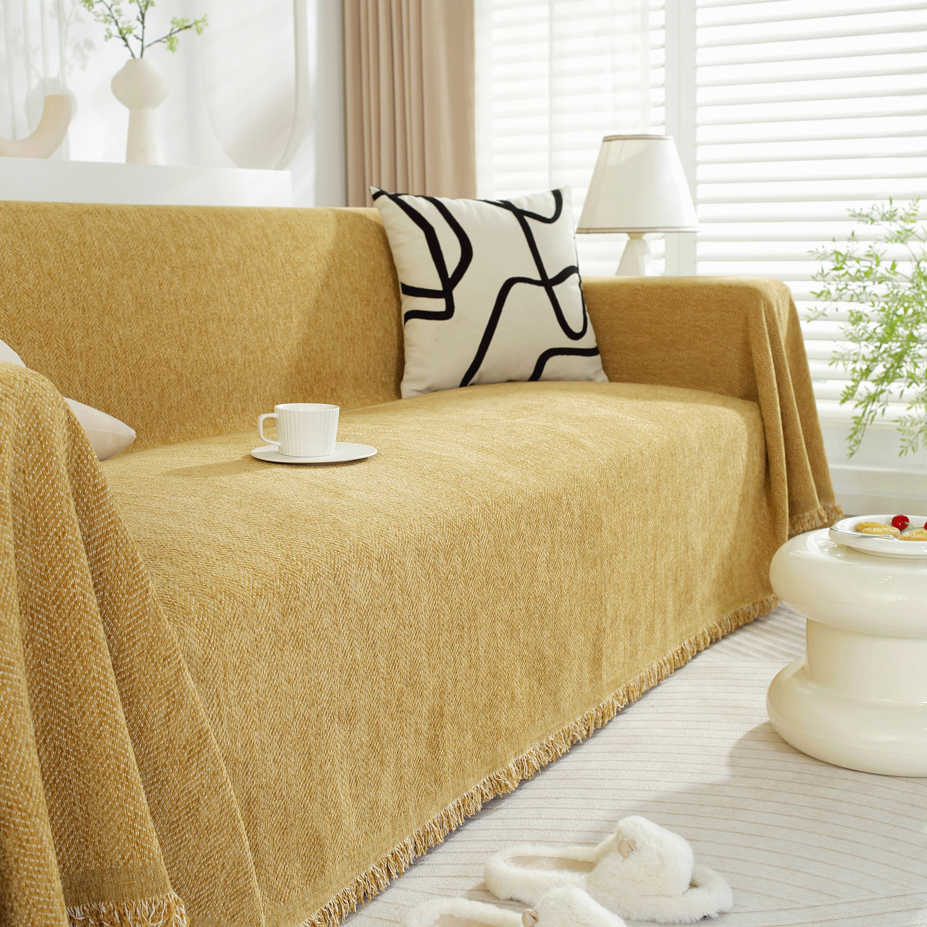 Chenille Herringbone Couch Protector Blanket, Stylish Throw Blankets For Couch And Couch Throw Cover