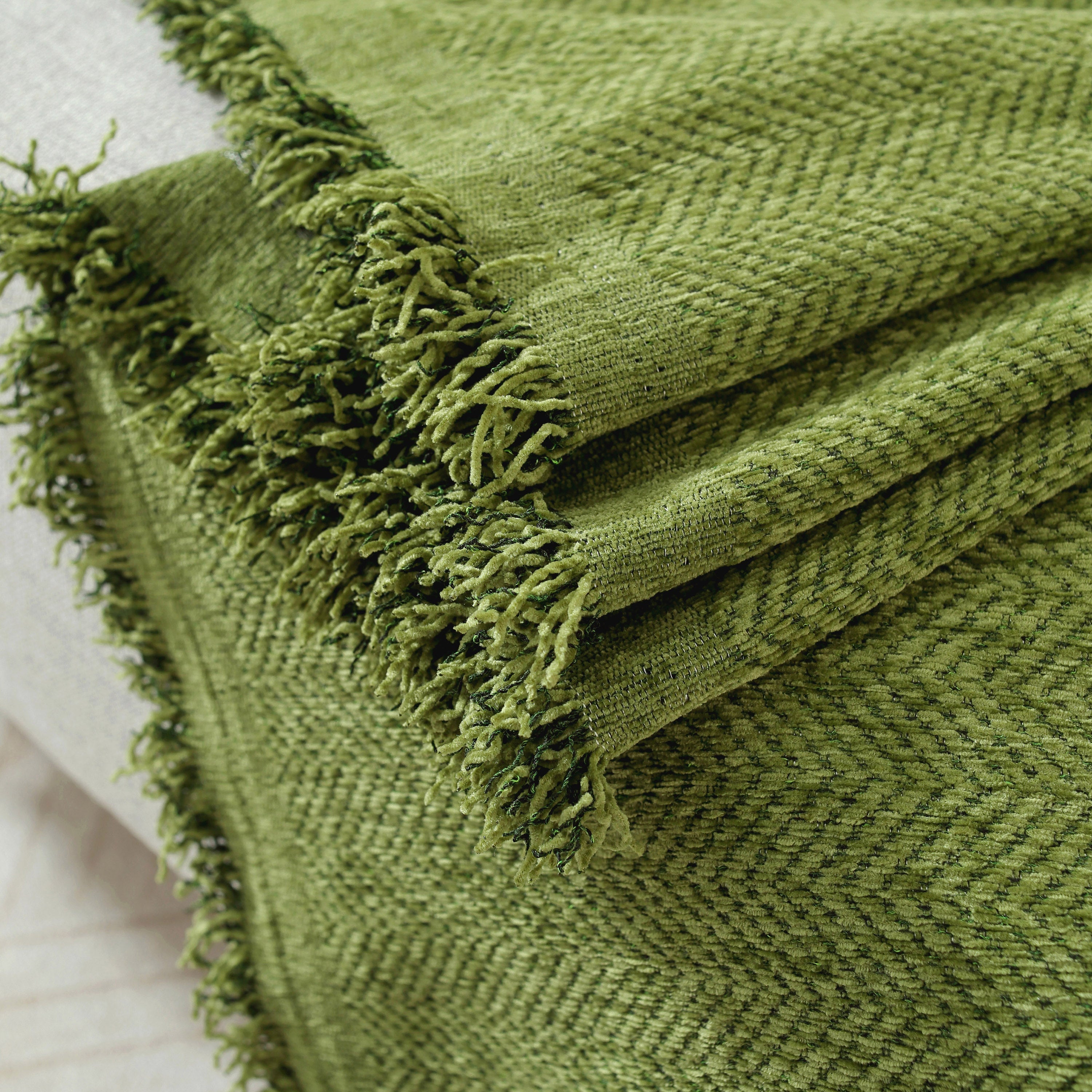 Chenille Herringbone Couch Protector Blanket, Stylish Throw Blankets For Couch And Couch Throw Cover