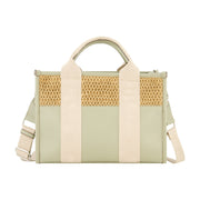Tommy Bahama Raffia/pu Logo Webbing Modern Tote, Sage