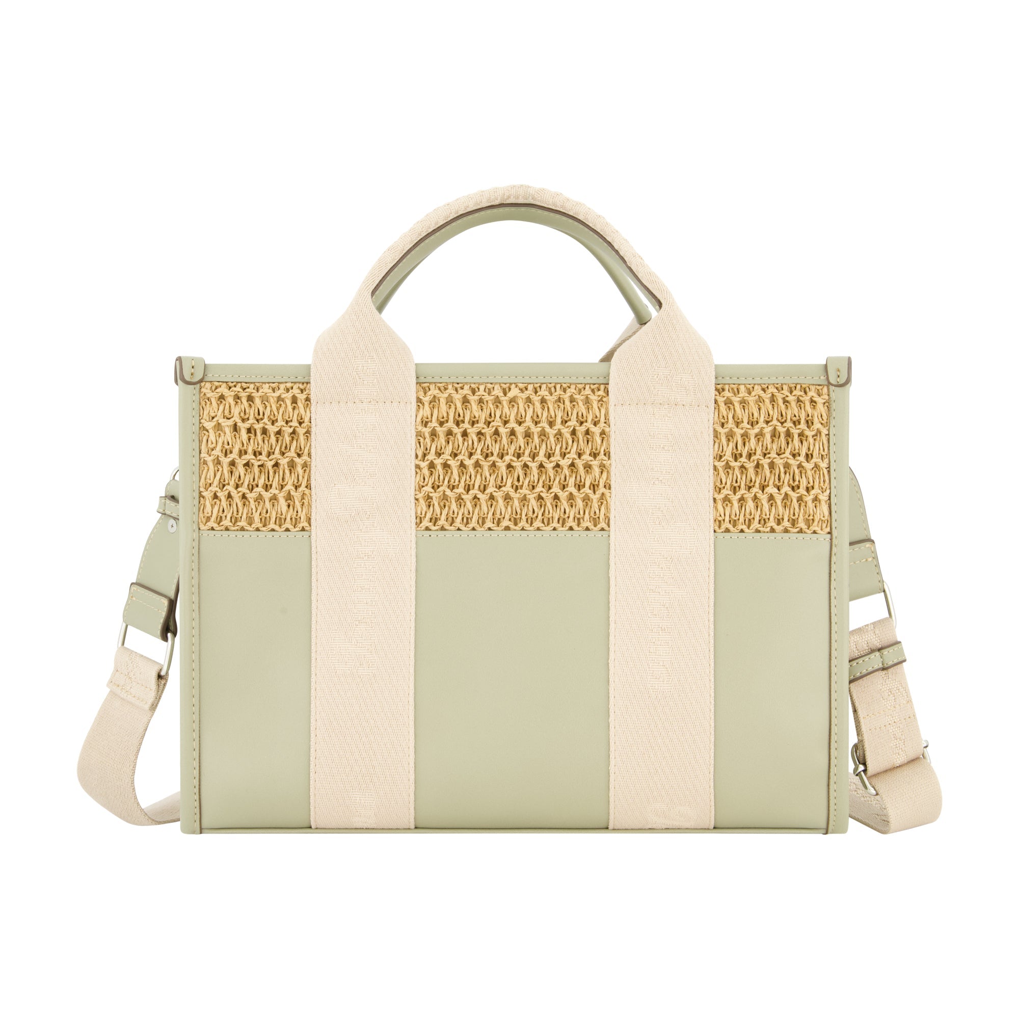 Tommy Bahama Raffia/PU Logo Webbing Modern Tote, Sage
