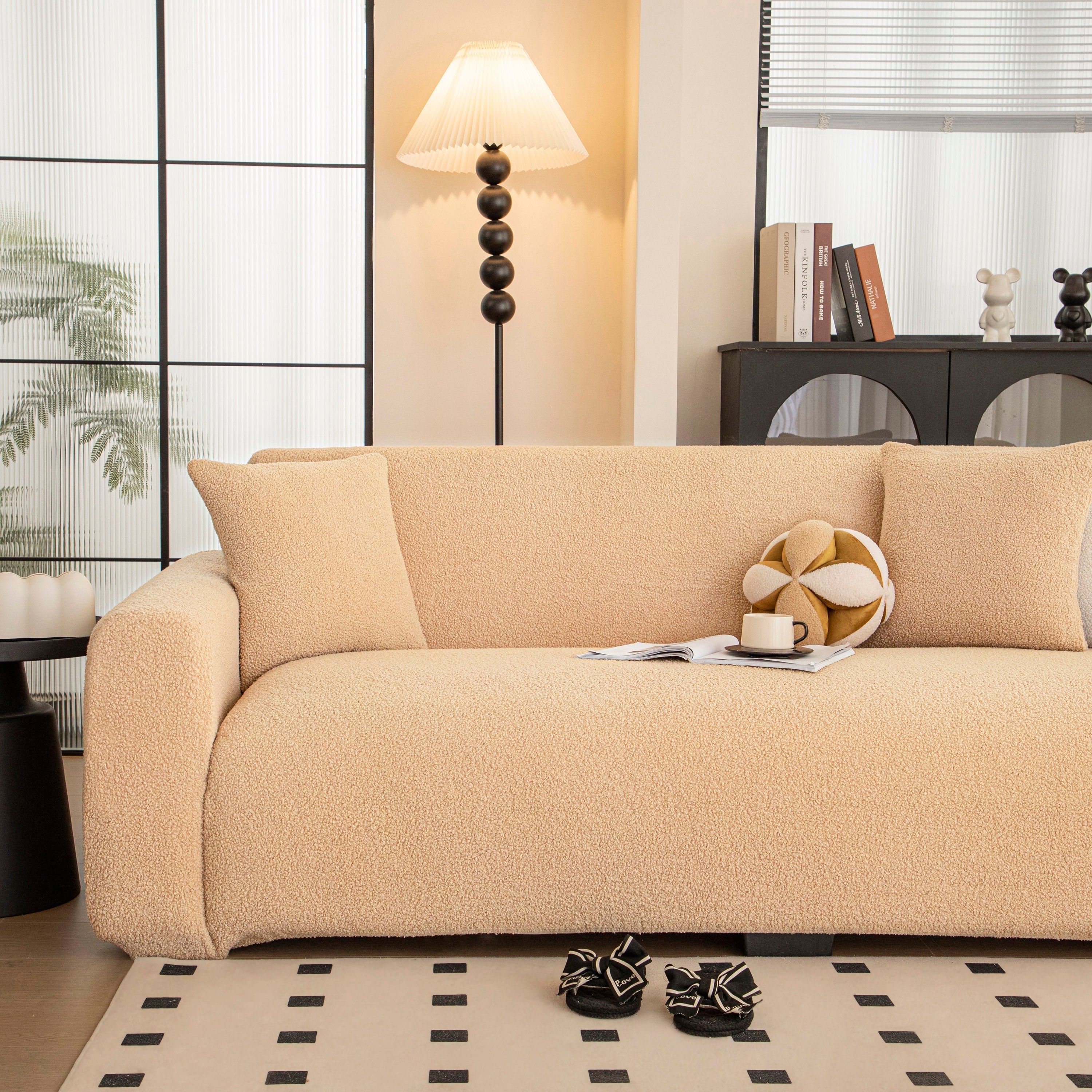 Stretch Plush Fitted Couch Slipcover Furniture Protector For 1/2/3/4/5 Cushion Couch