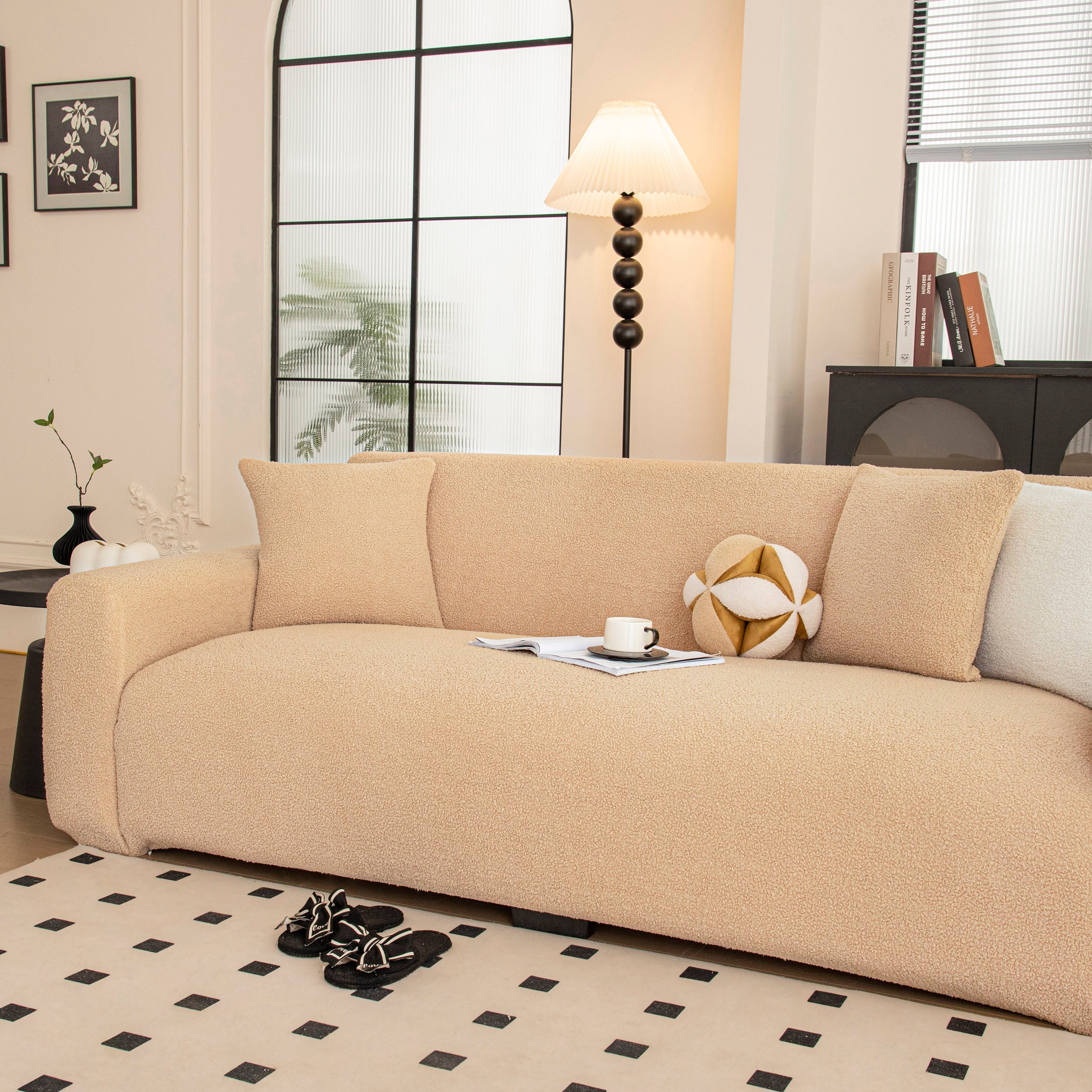 Stretch Plush Fitted Couch Slipcover Furniture Protector For 1/2/3/4/5 Cushion Couch