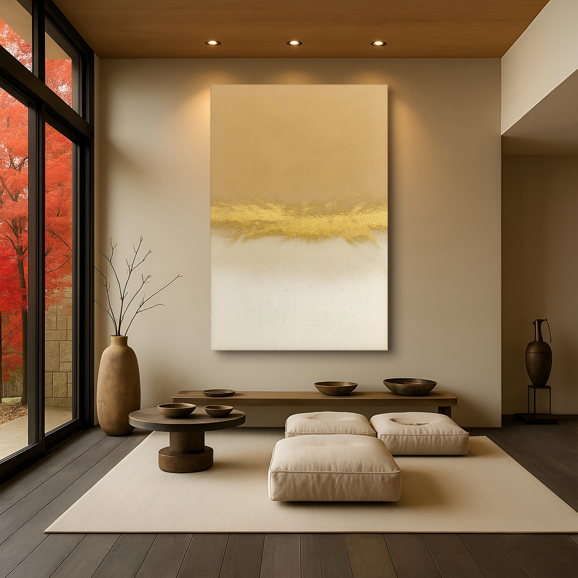 Minimalist White & Gold Wall Art