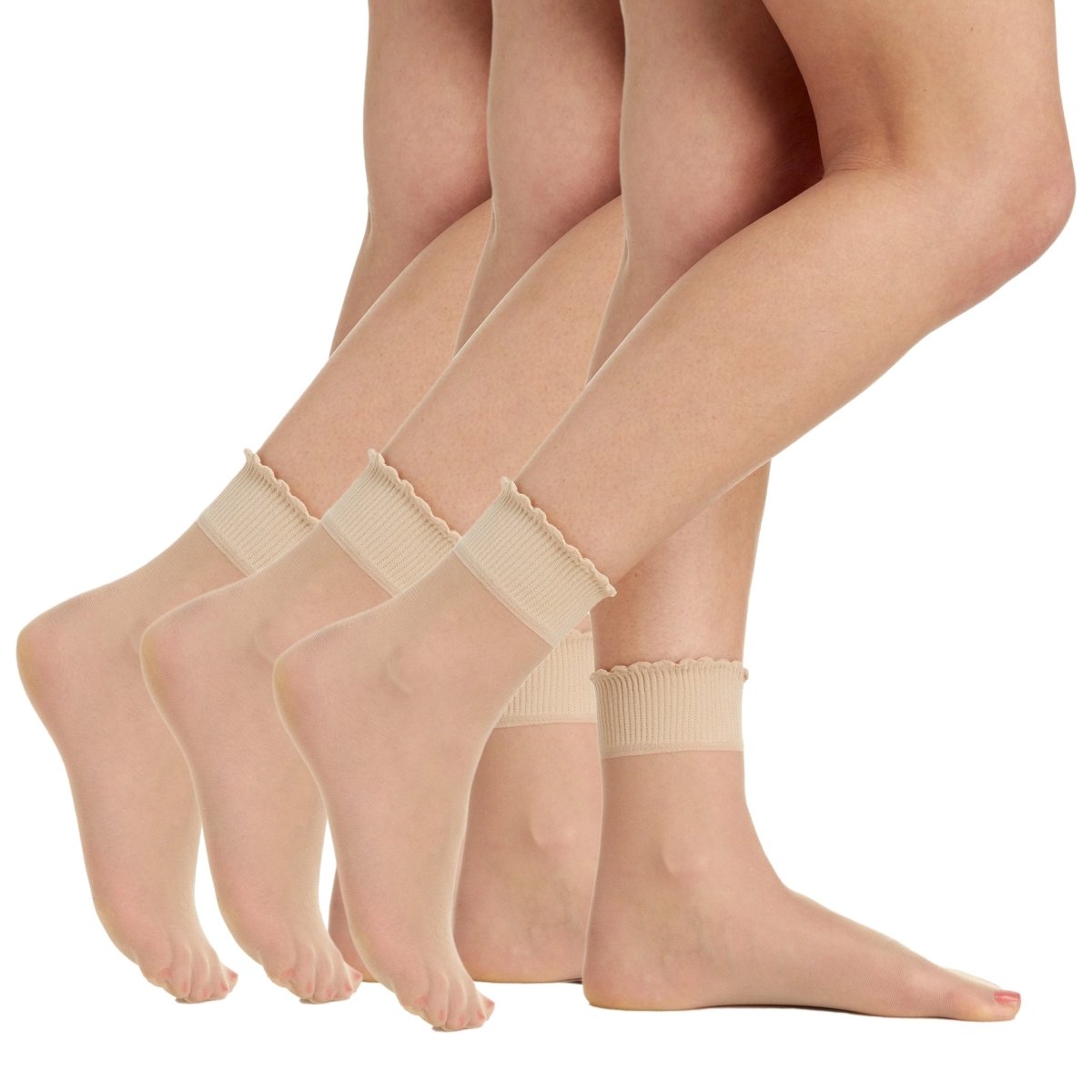 3 Pair Pack Sheer Anklet