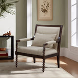 Upholstered Accent Chair with Removable Lumbar Pillow