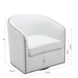 Upholstered Swivel Chair with Sloped Arms, Nailhead Trim and Tight Back