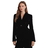 LAUREN Ralph Lauren Belted Velvet Blazer Black