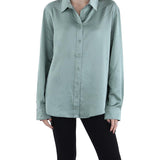 LAUREN Ralph Lauren Satin Charmeuse Shirt Green Size XL