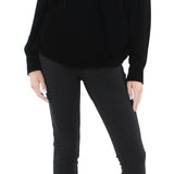 Lauren Ralph Lauren Women's Velvet Surplice Blouse Black