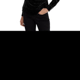 Lauren Ralph Lauren Women's Velvet Surplice Blouse Black