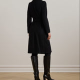 LAUREN Ralph Lauren Belted Wool-Blend Wrap Coat Black Size 12