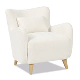 Upholstered Accent Chair with Lumbar Pillow and Curved Arms