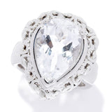 Donna Gemma 18K Gold Plated Choice of 15x10mm Gemstone Byzantine Ring