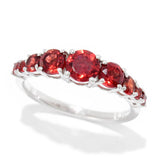 Gem Treasures Sterling Silver Choice of Gemstone Graduated Band Ring