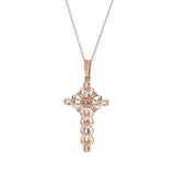 Gem Treasures 2.13ctw Morganite & White Zircon Cross Pendant