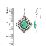 Southwest Elements 13.7ctw Black Bridge Variscite Earrings