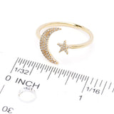 Sabrina Designs 14K Gold 0.14ctw Diamond Moon & Star Ring, 1.9 grams