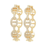 Sabrina Designs 14K Gold Polished 0.42ctw Diamond Link Hoop Earrings