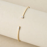 Peace Jewelers 14K Gold 0.33ctw Baguette & Round Lab Grown Diamond Bangle Bracelet