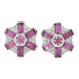 Gem Treasures Choice of Gem & White Zircon Pinwheel Stud Earrings