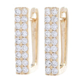 Gems of Distinction 14K Gold 0.82ctw Diamond Angle Hoop Earrings
