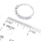 Diamond Treasures Sterling Silver 0.09ctw Pave Diamond Heart Band Ring